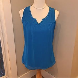 NY&Company Blue Beaded Blouse
